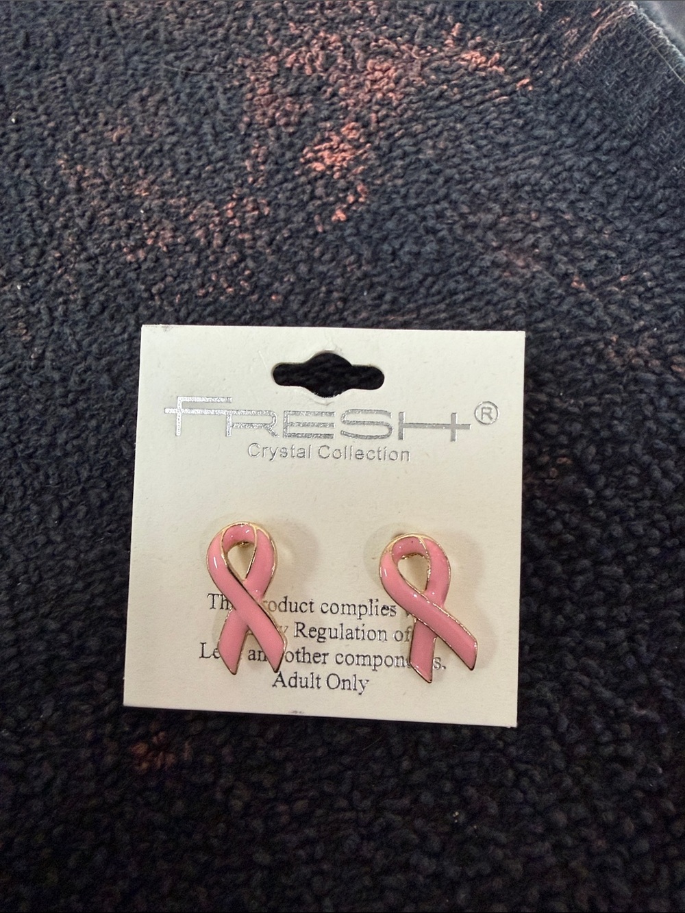 fresh Pink Ribbon Enamel Stud Earrings